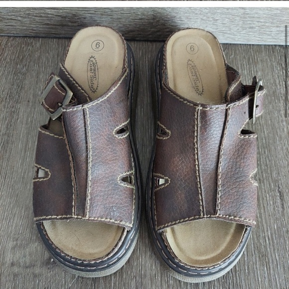 Grunge Vintage Brown Chunky Platform Sandals - Picture 2 of 2